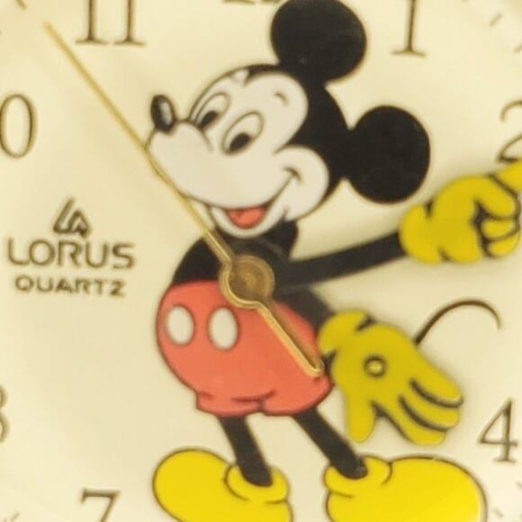 Disney X Lorus Mickey Mouse Gold-Tone Analog Watch - Rare Left-Facing Mickey! - Picture 2 of 13